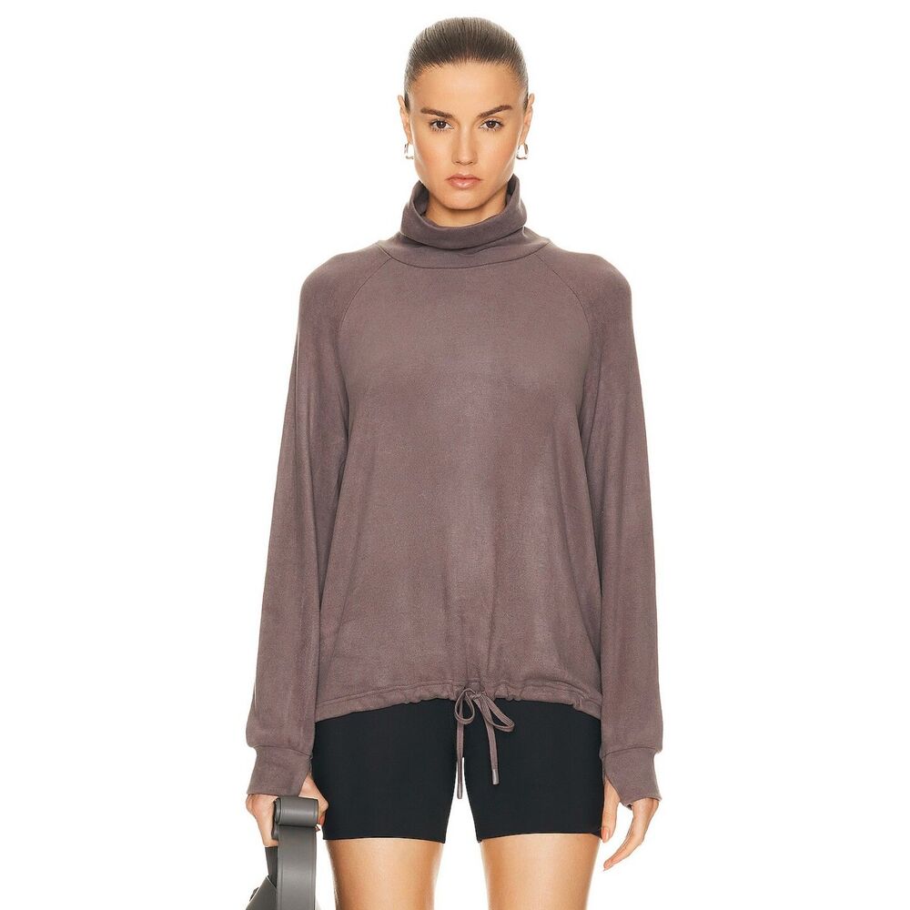 Varley Portland High Neck Midlayer Sweater Charcoal Roll Neck Workout Women XS